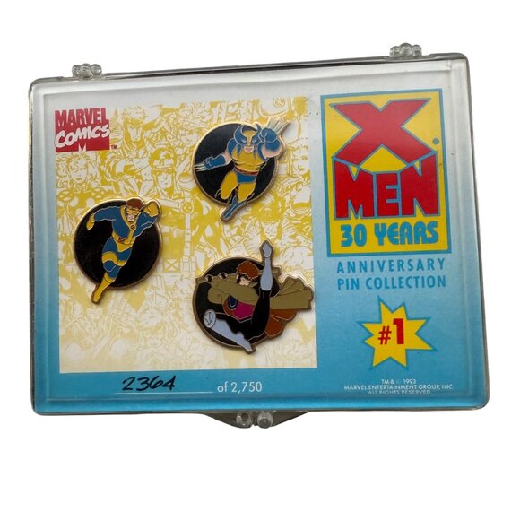 Marvel X-Men 30 Years Anniversary Pin Collection Set Of 3 #2364 Limited Edition - Picture 1 of 3